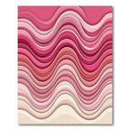 Abstract Wavy Pink Gradient Curves Rug