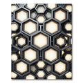 Modern Metallic Gold Geometric Hexagon Rug