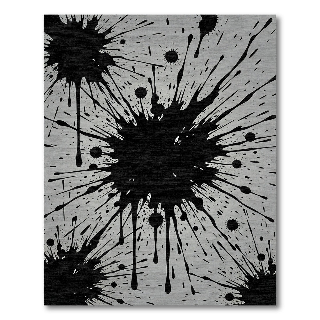 Bold Monochrome Abstract Ink Splatter Rug