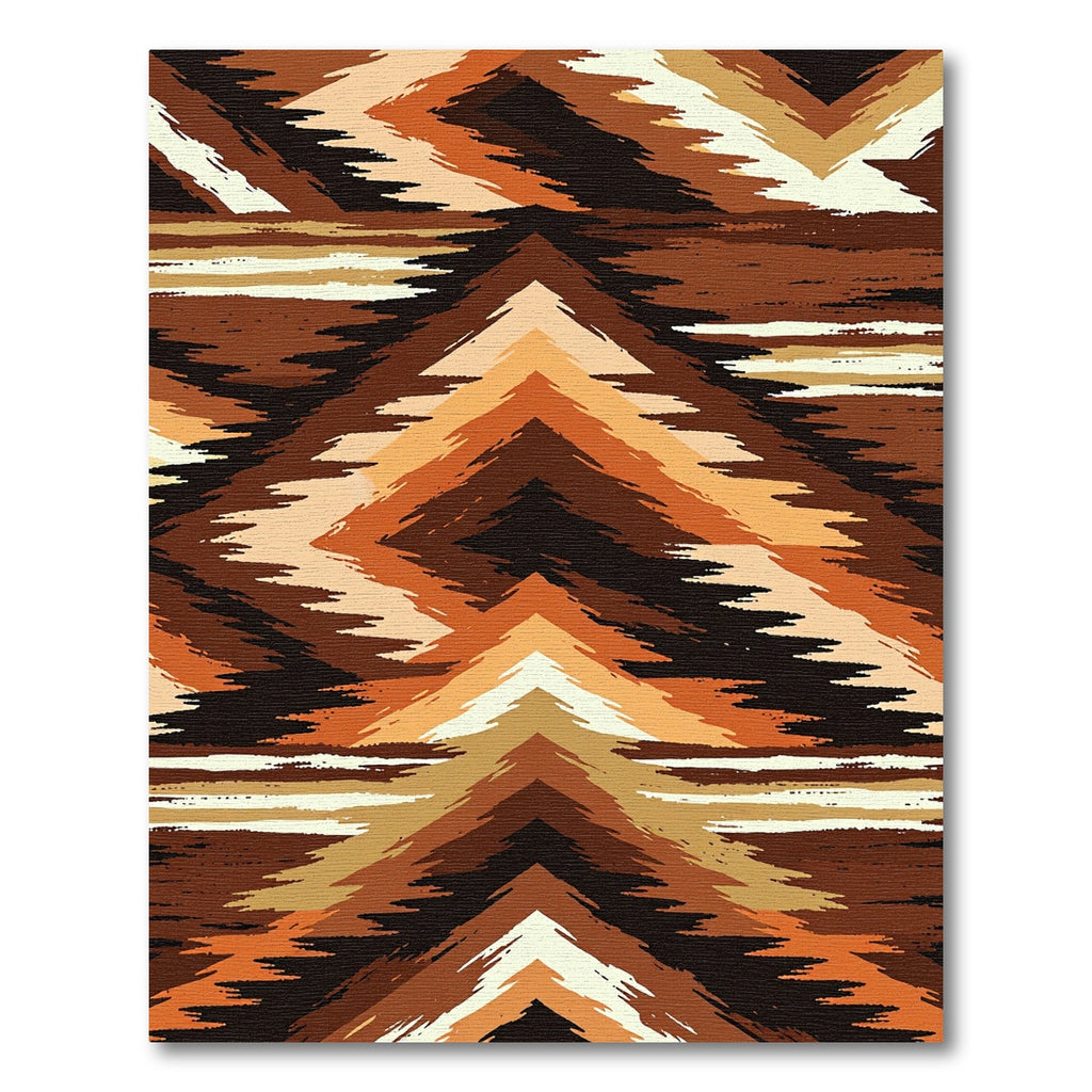 Earthy Brown Geometric Chevron Abstract Rug