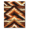 Earthy Brown Geometric Chevron Abstract Rug