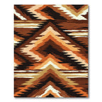 Earthy Brown Geometric Chevron Abstract Rug