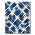 Deep Blue Textured Diamond Compositions Rug