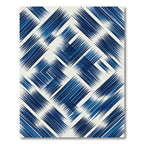 Deep Blue Textured Diamond Compositions Rug