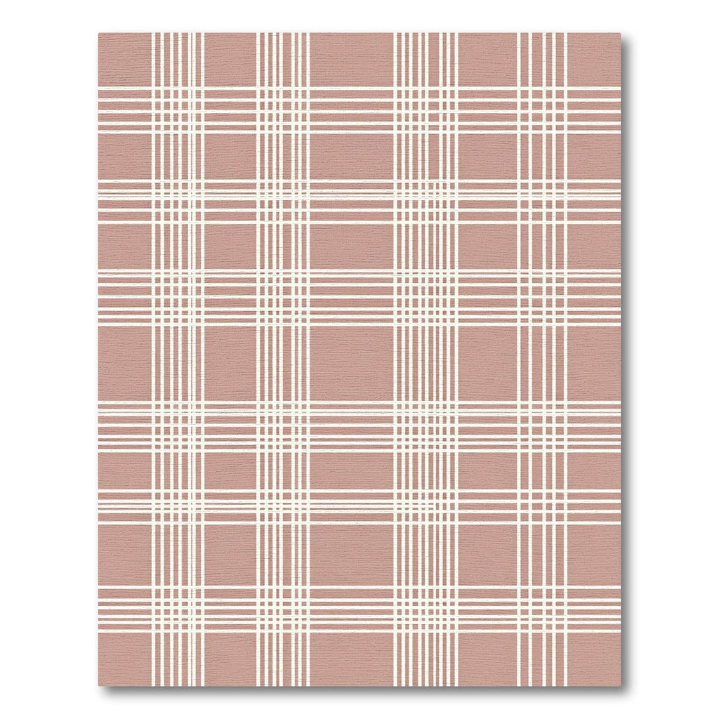 Soft Pink White Plaid Grid Rug