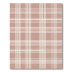 Soft Pink White Plaid Grid Rug