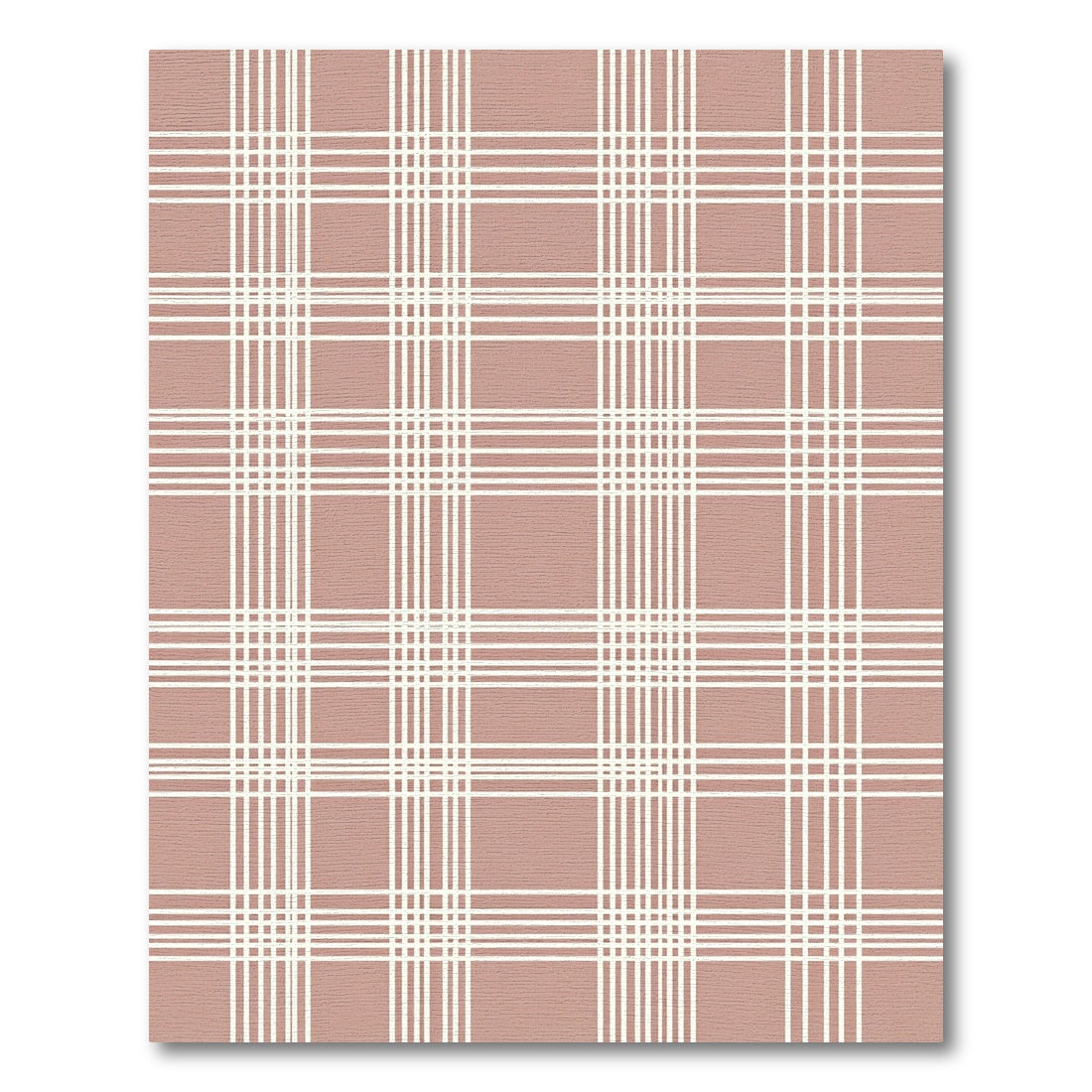 Soft Pink White Plaid Grid Rug