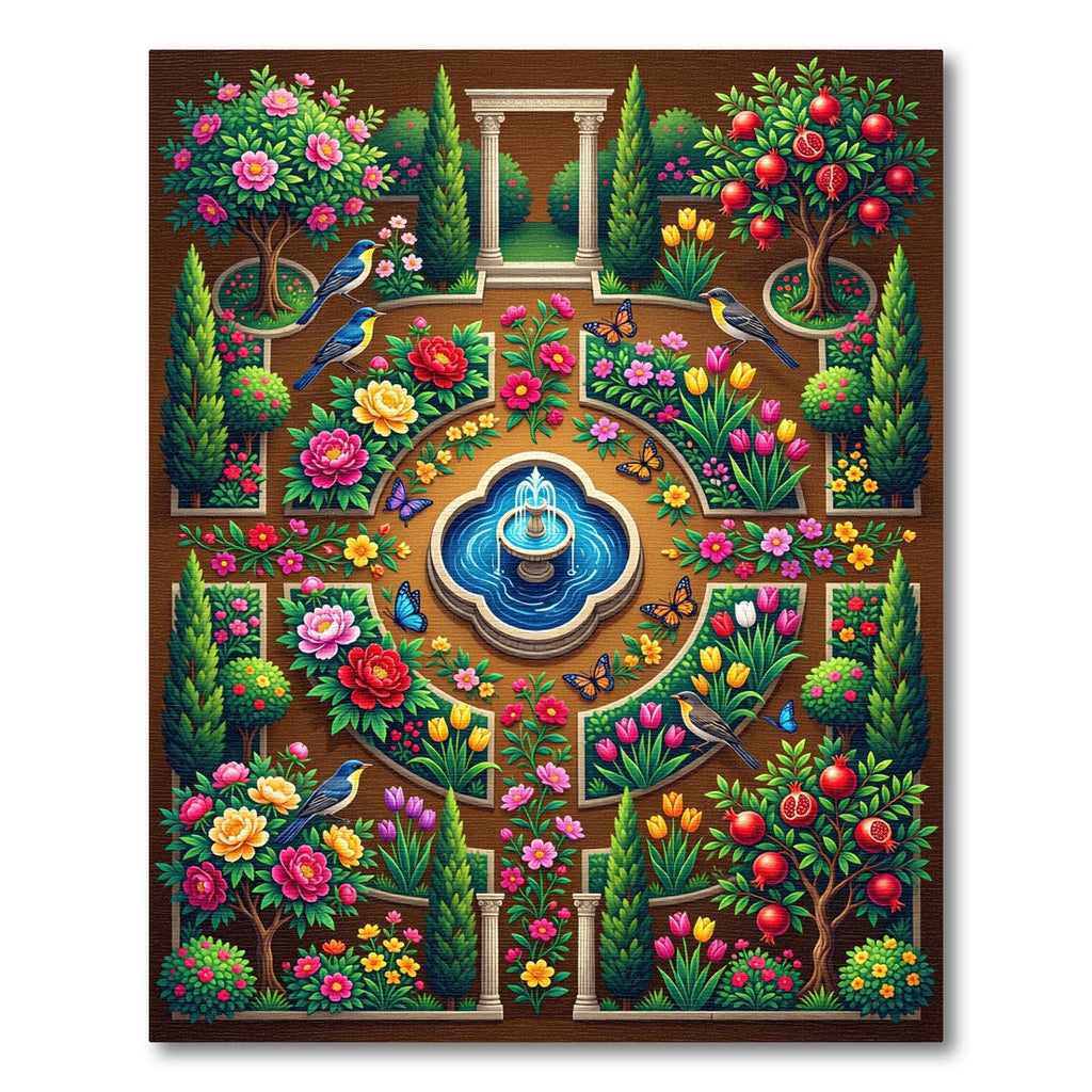 Vibrant Floral Garden with Hummingbirds and Butterflies Rug