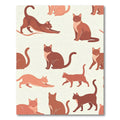 Minimalist Terracotta Cat Illustration Surface Rug