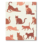 Minimalist Terracotta Cat Illustration Surface Rug