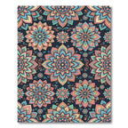 Vibrant Pastel Lotus Floral Mandala Rug