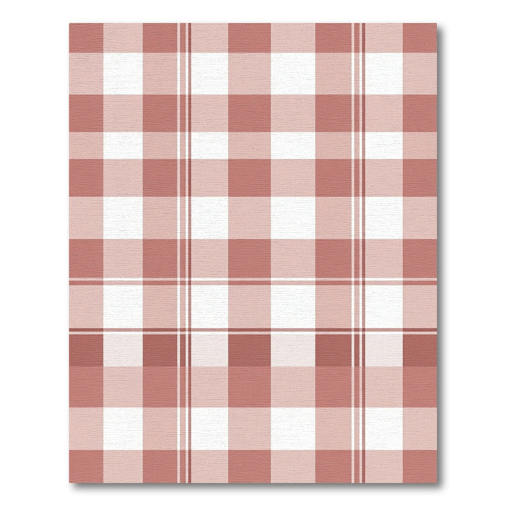 Terracotta White Plaid Checkered Surface Rug