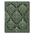 Intricate Ivory Arabesque Floral Medallion Rug
