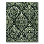 Intricate Ivory Arabesque Floral Medallion Rug