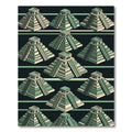 Sage Green Isometric Aztec Pyramid Grid Rug