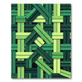 Modern Emerald Interwoven Geometric Weave Rug