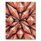 Geometric Terracotta Faceted Crystal Lens Rug