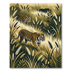 Golden Tigers In Tall Grass Meadow Rug