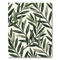 Elegant Sage Olive Leaf Botanical Rug