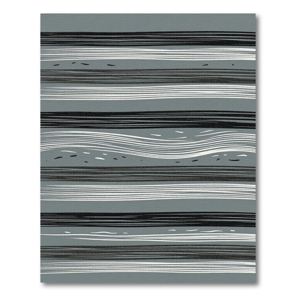Modern Gray White Stripe Abstract Rug