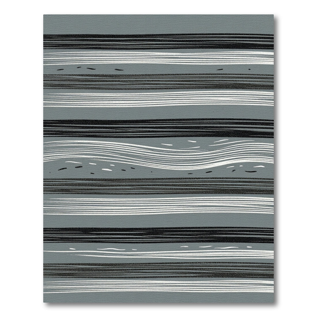 Modern Gray White Stripe Abstract Rug
