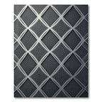 Sophisticated Silver Geometric Diamond Web Rug