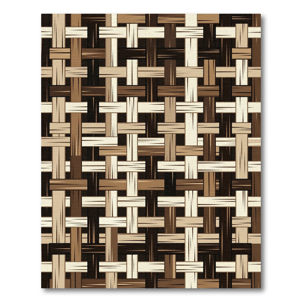 Earthy Tone Woven Grid Rug