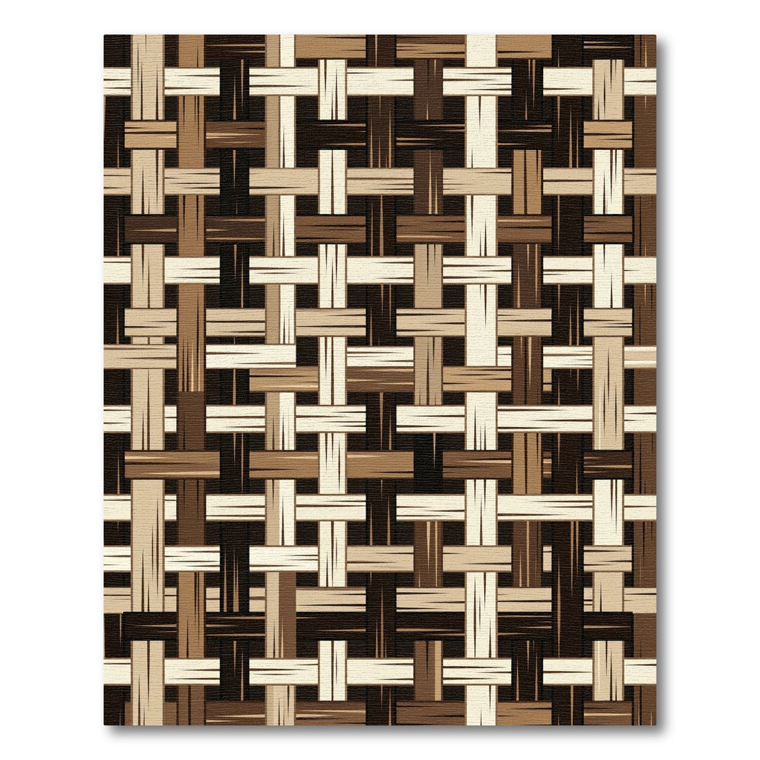Earthy Tone Woven Grid Rug