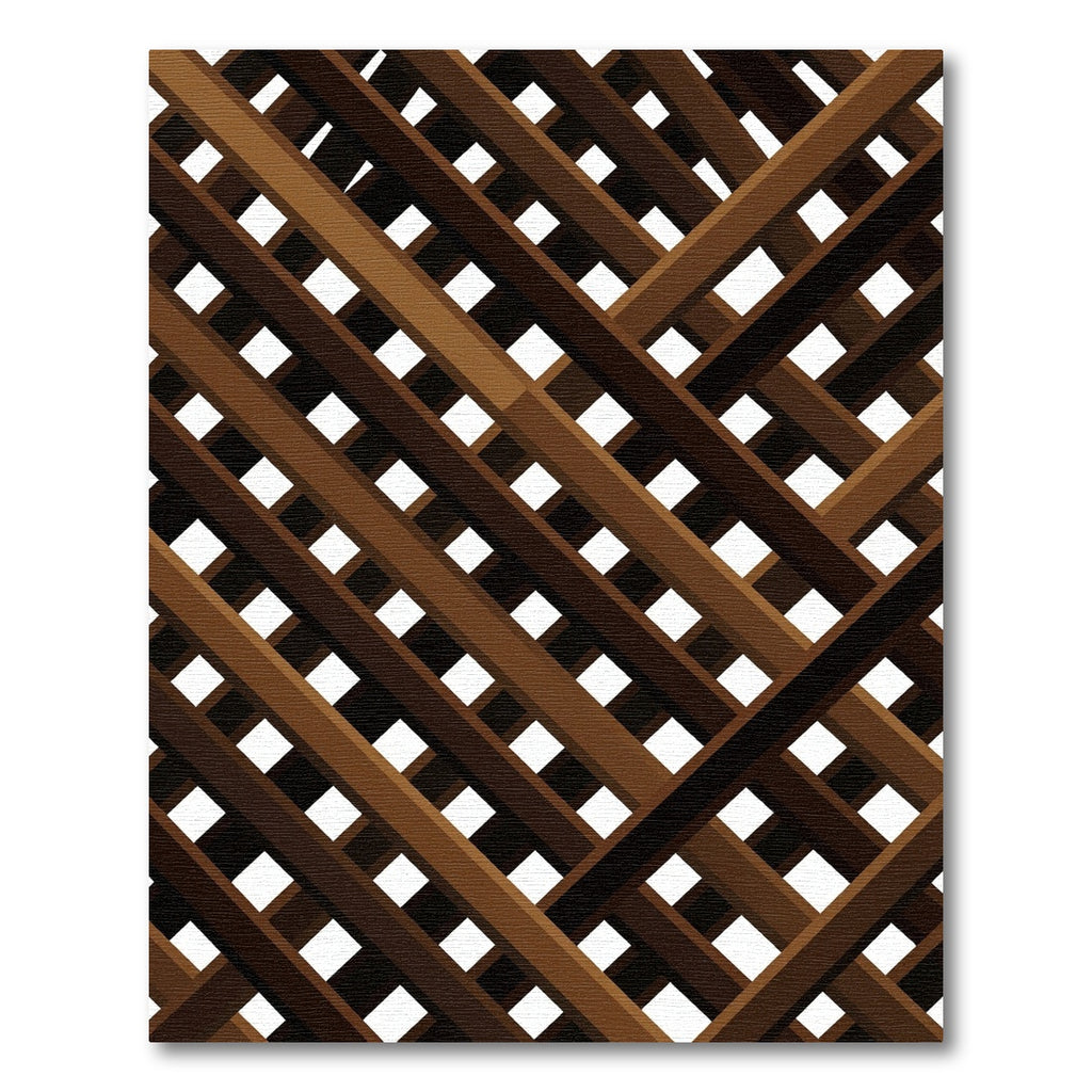 Brown Diagonal Lattice Geometric Grid Rug