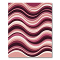 Modern Maroon Pink Wavy Stripe Rug
