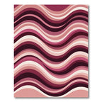 Modern Maroon Pink Wavy Stripe Rug