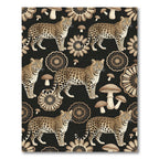 Leopard Mushroom Floral Medallion Tan Rug