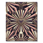 Art Deco Pink Gold Heart Burst Rug