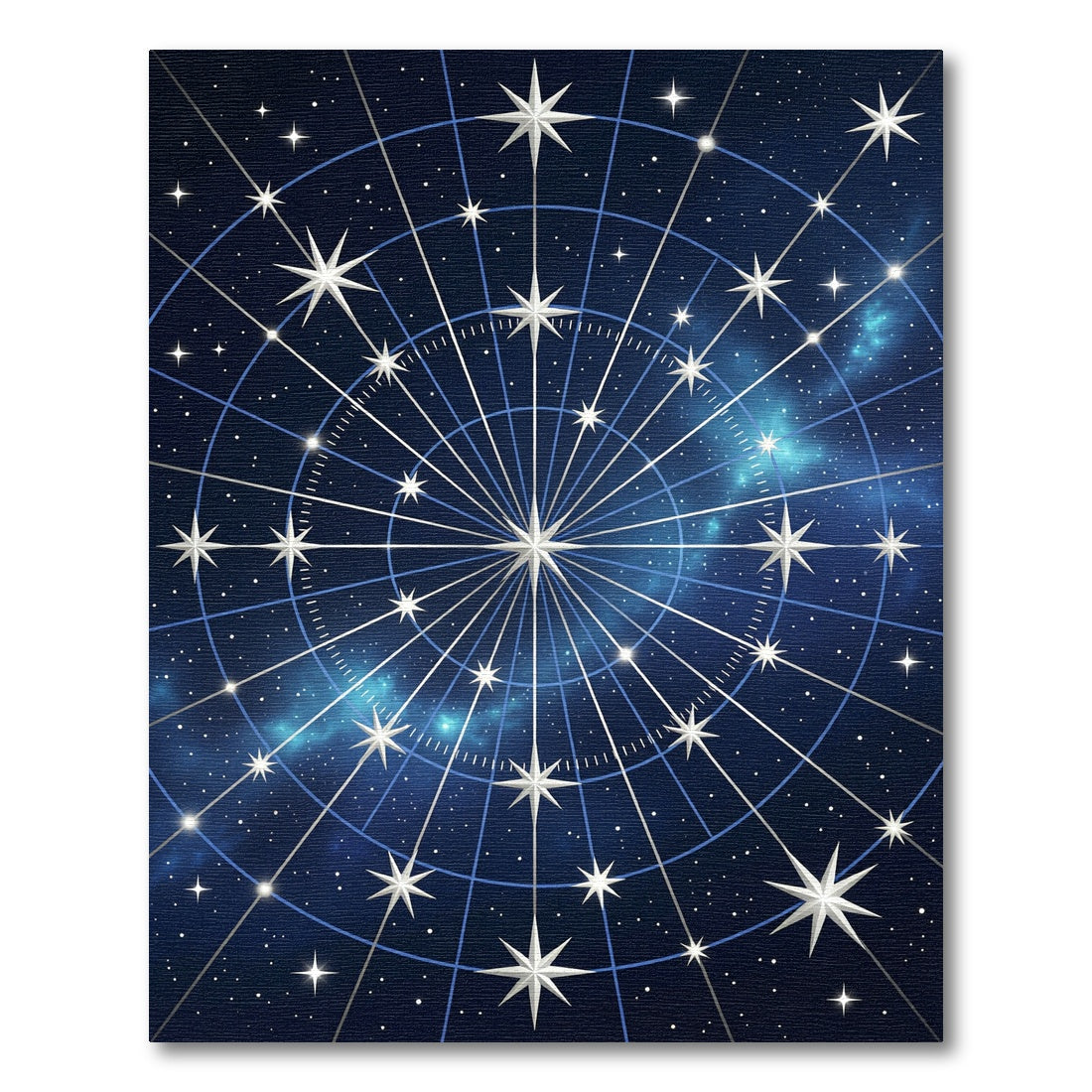 Midnight Blue Celestial Constellation Mapping Rug