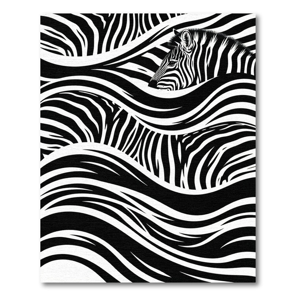 Monochromatic Zebra Swirl Landscape Rug