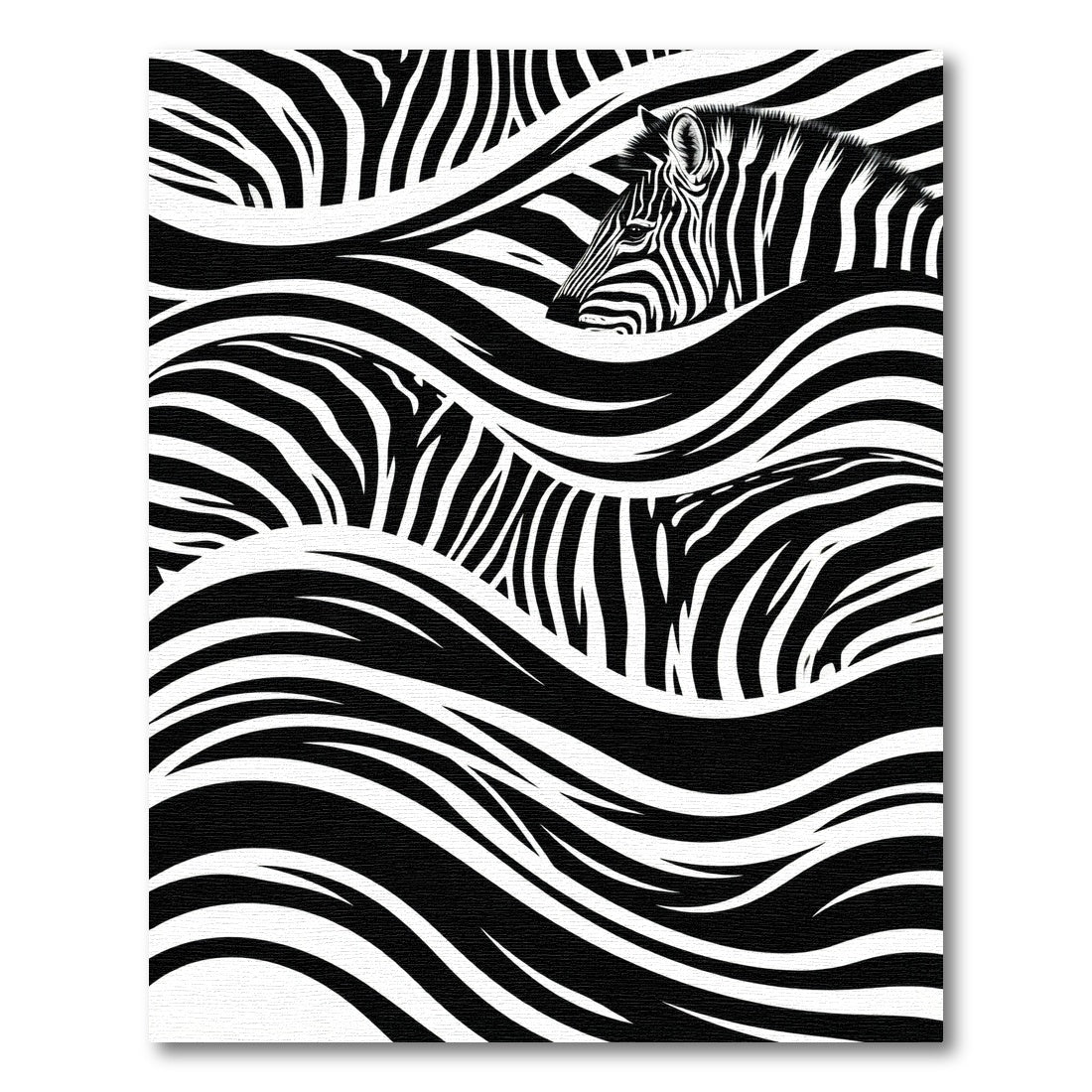 Monochromatic Zebra Swirl Landscape Rug
