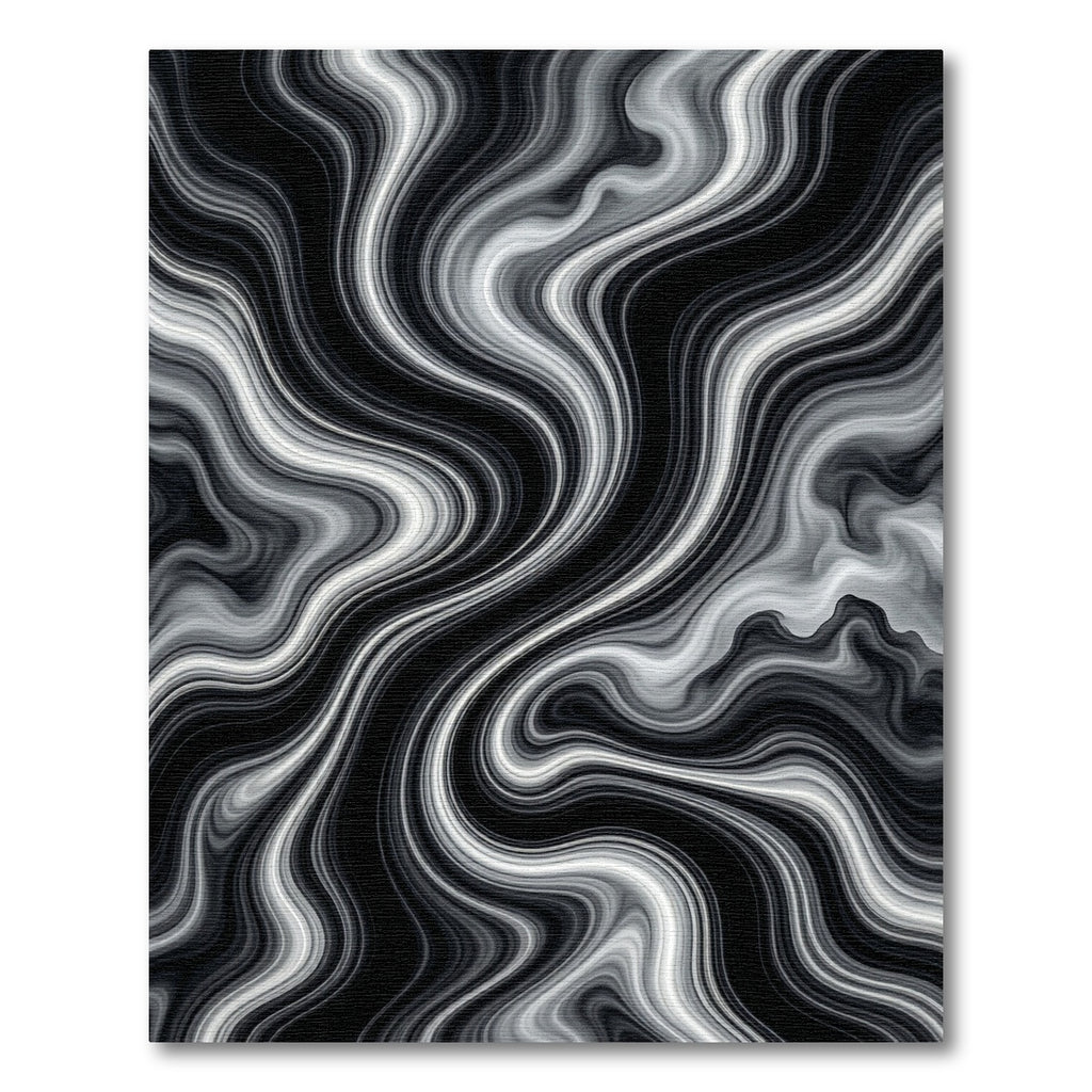 Monochrome Swirl Marble Abstract Rug