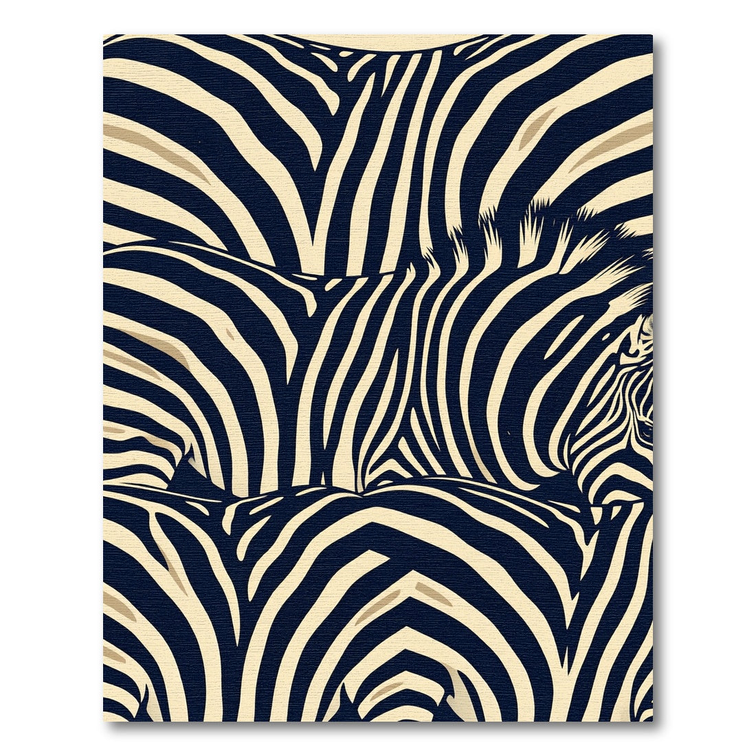 Bold Navy Cream Zebra Stripes Rug