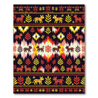 Folk Animal Tribal Stripes Rug