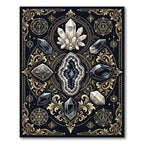Mystical Gold Crystal Celestial Gemstone Rug