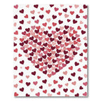 Romantic Blush and Crimson Heart Collage Rug
