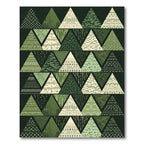 Forest Green Geometric Triangle Arrangement Rug