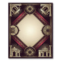 Neoclassical Gold Ruby Diamond Frame Rug