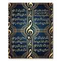 Golden Treble Clef Navy Musical Scroll Rug