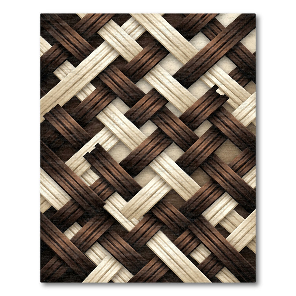 Woven Chocolate and Cream Diagonal Weave Rug
