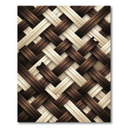 Woven Chocolate and Cream Diagonal Weave Rug