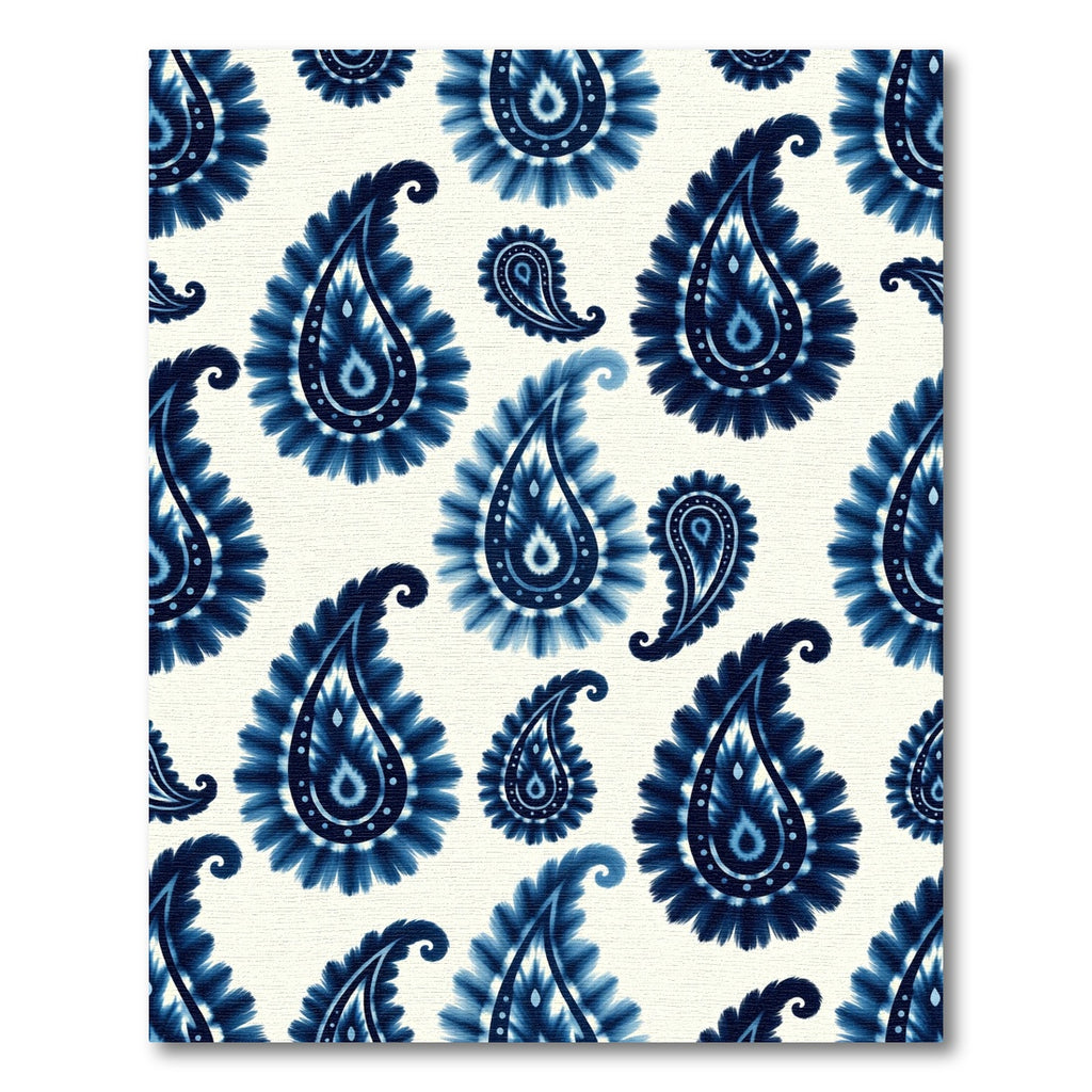 Indigo Blue Paisley Tear Drop Rug