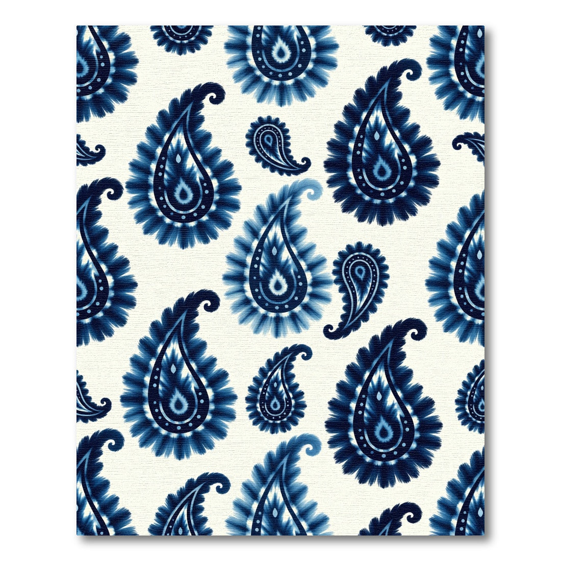 Indigo Blue Paisley Tear Drop Rug