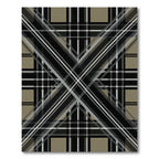 Sophisticated Gray and Black Plaid Geometric Rug