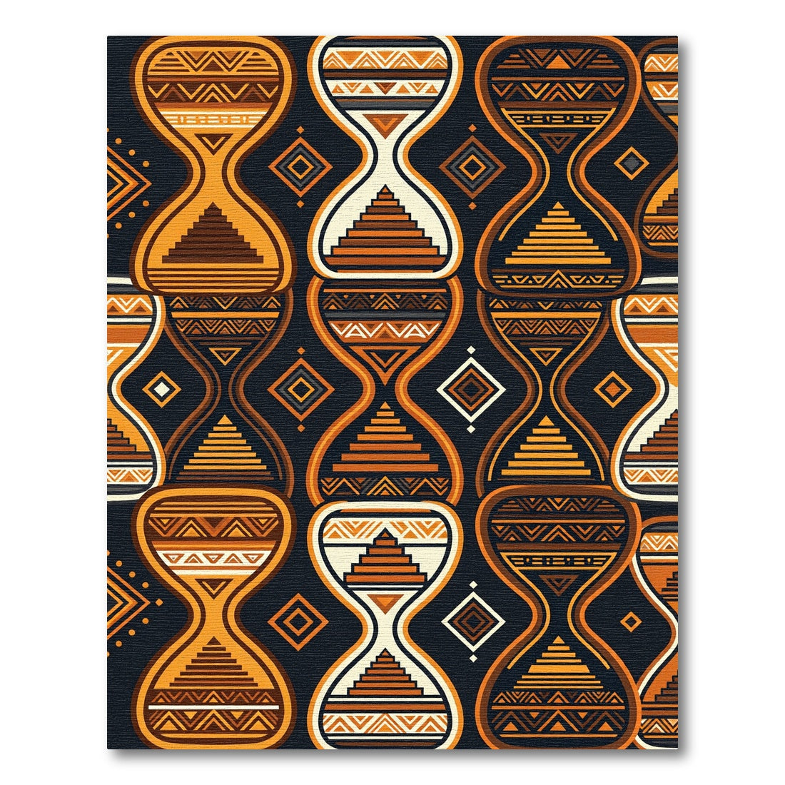 Amber Aztec Hourglass Geo Tapered Steps Rug